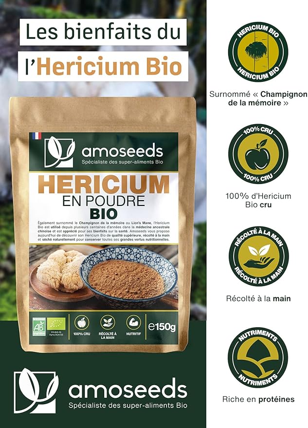 Hericium en poudre Bio Santé Originelle