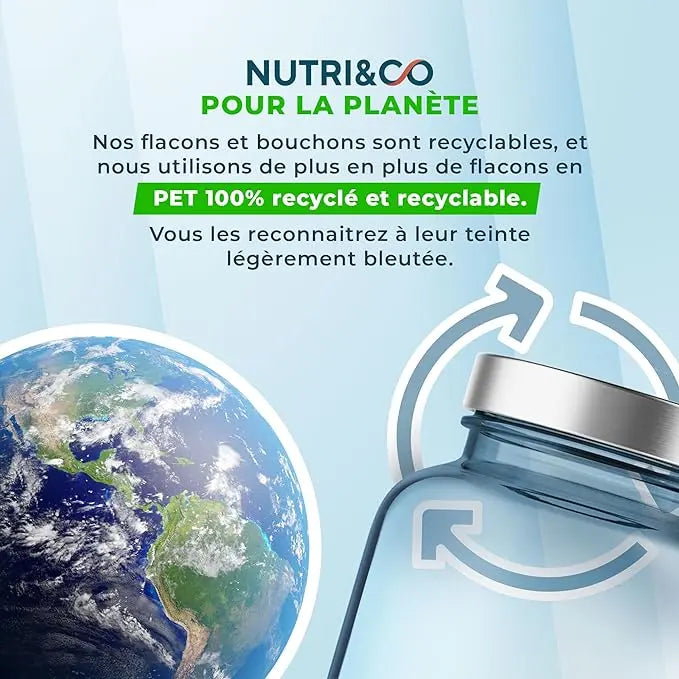 Vitamine B12 Vegan 1000 mcg - Méthylcobalamine Brevetée Pure & Biodisponible - Haute Absorption - Anti Fatigue & Immunité - 120 gélules Sans Gluten - Nutri&Co - Conditionné en France Santé Originelle