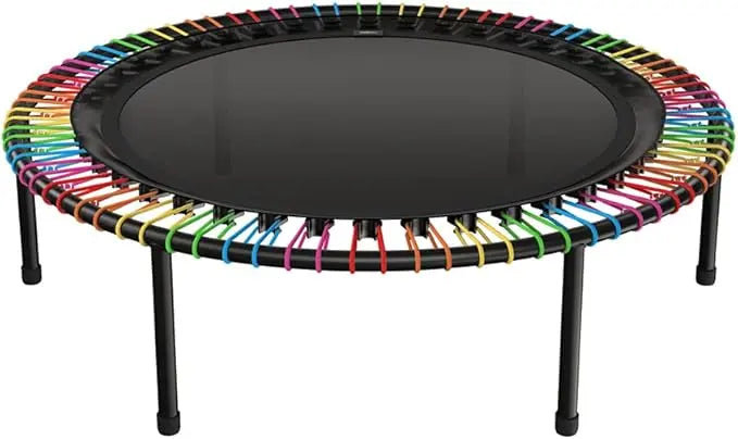 bellicon Trampoline de fitness de 112 cm (arc-en-ciel) | Pieds pliants pratiques et suspension à anneau de corde jusqu'à 120 kg (fort) | Cadre en trois parties | Fabriqué en Allemagne Santé Originelle